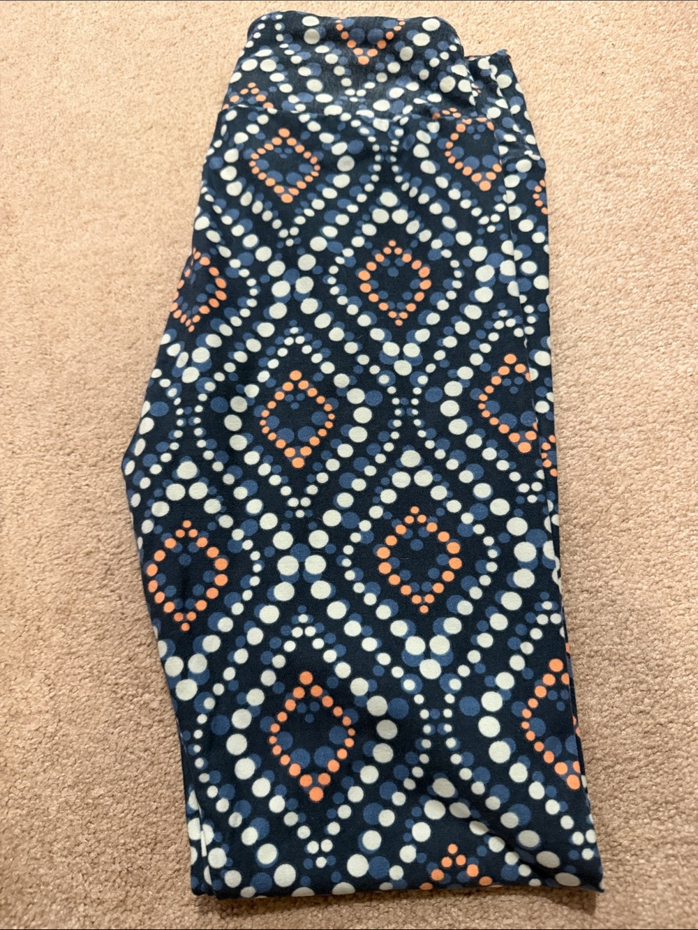 Lularoe blue geometric leggings, one size